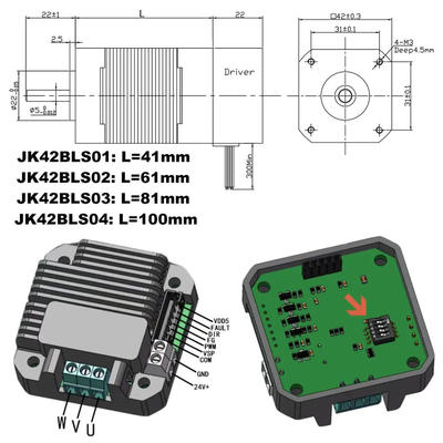 Çim Kesici ve Bahçe makineleri için Entegre Denetleyicili 24v Fırçasız DC Motor